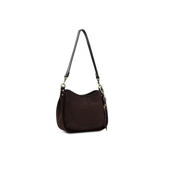 Patricia Nash Caletta soft suede leather shoulder crossbody + Dust bag CHOCOLATE - Picture 1 of 13